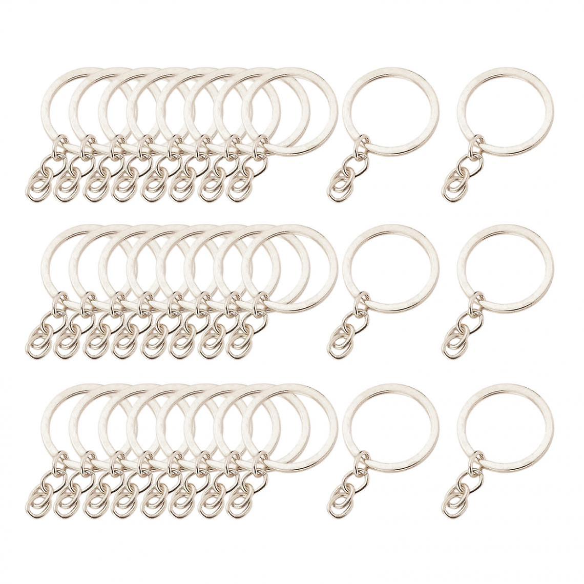 30x Keychain Blanks Keychain Findings Split Rings 4 Link 30mm_bronze