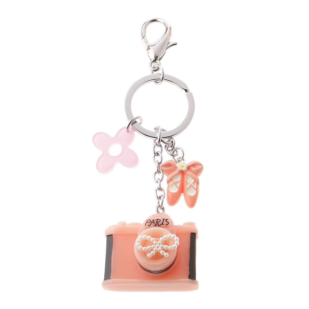 Random 3D Camera Mini Skirt Little Girl Perfumes Pendant Keychain Keyfob
