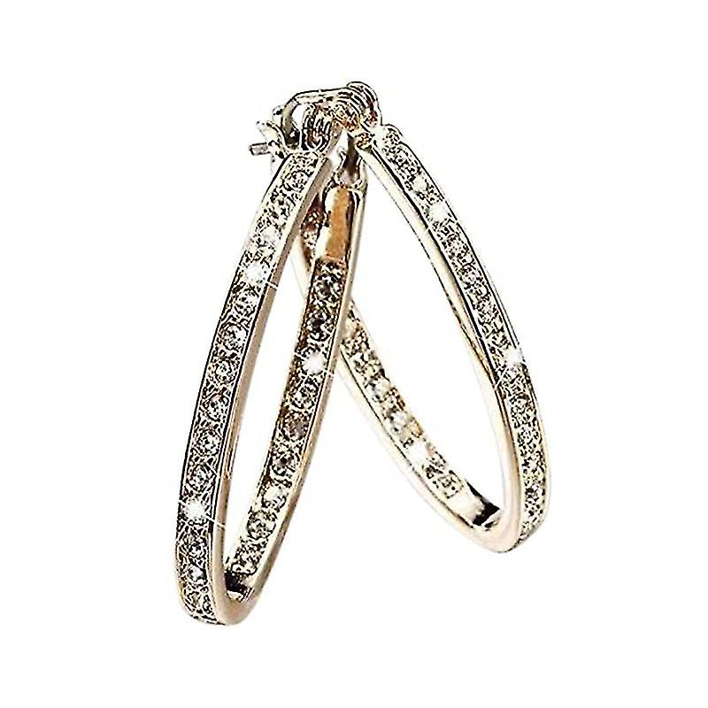 Simple Round Diamond-studded Temperament Earrings, Sparkling High-end Design Earrings