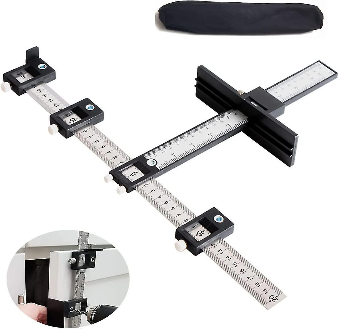 Punch Locator Adjustable Drill Guide Sleeve Cabinet Hardware Jig Templat Measuring Tool