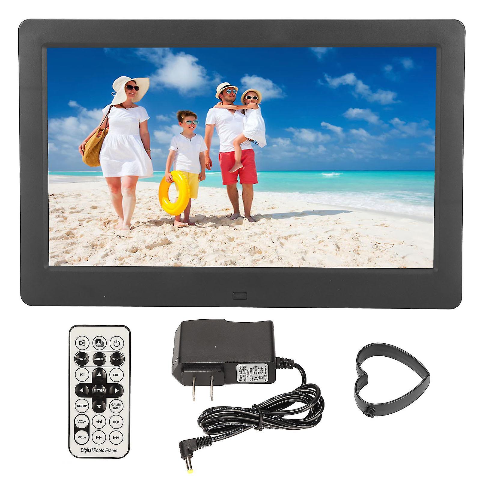 Digital Photo Frame 10 Inch HD LED Screen Slideshow Clock Music Function Electronic Album with Remote Control 110‑240V