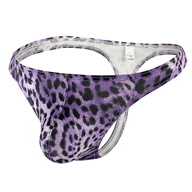 Män Sexiga Leopard Briefs T-back G-string String Underkläder Kalsonger