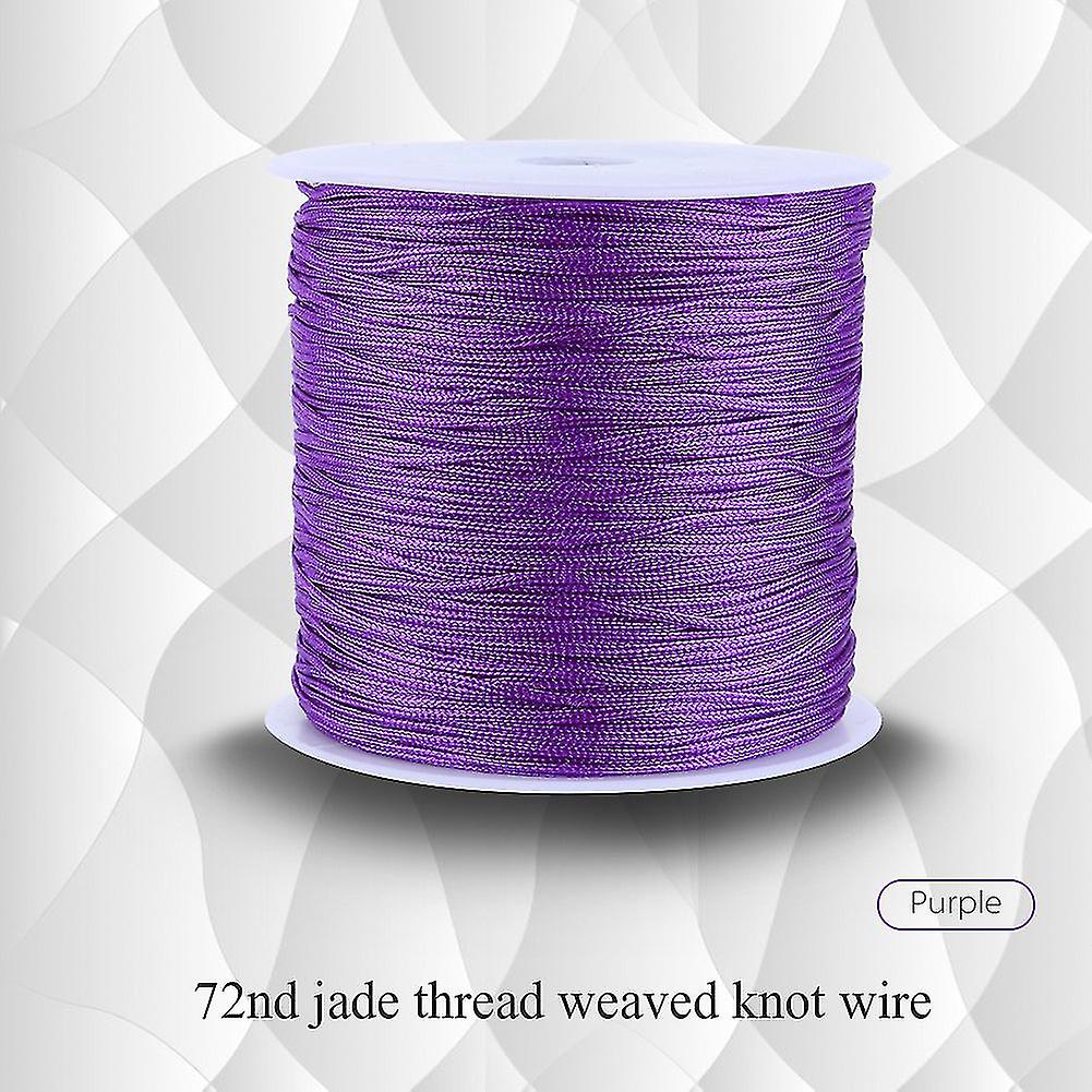 Cordon en nylon pour nœud chinois, 100 m x 0,8 mm, fil Shamballa pour macramé, violet