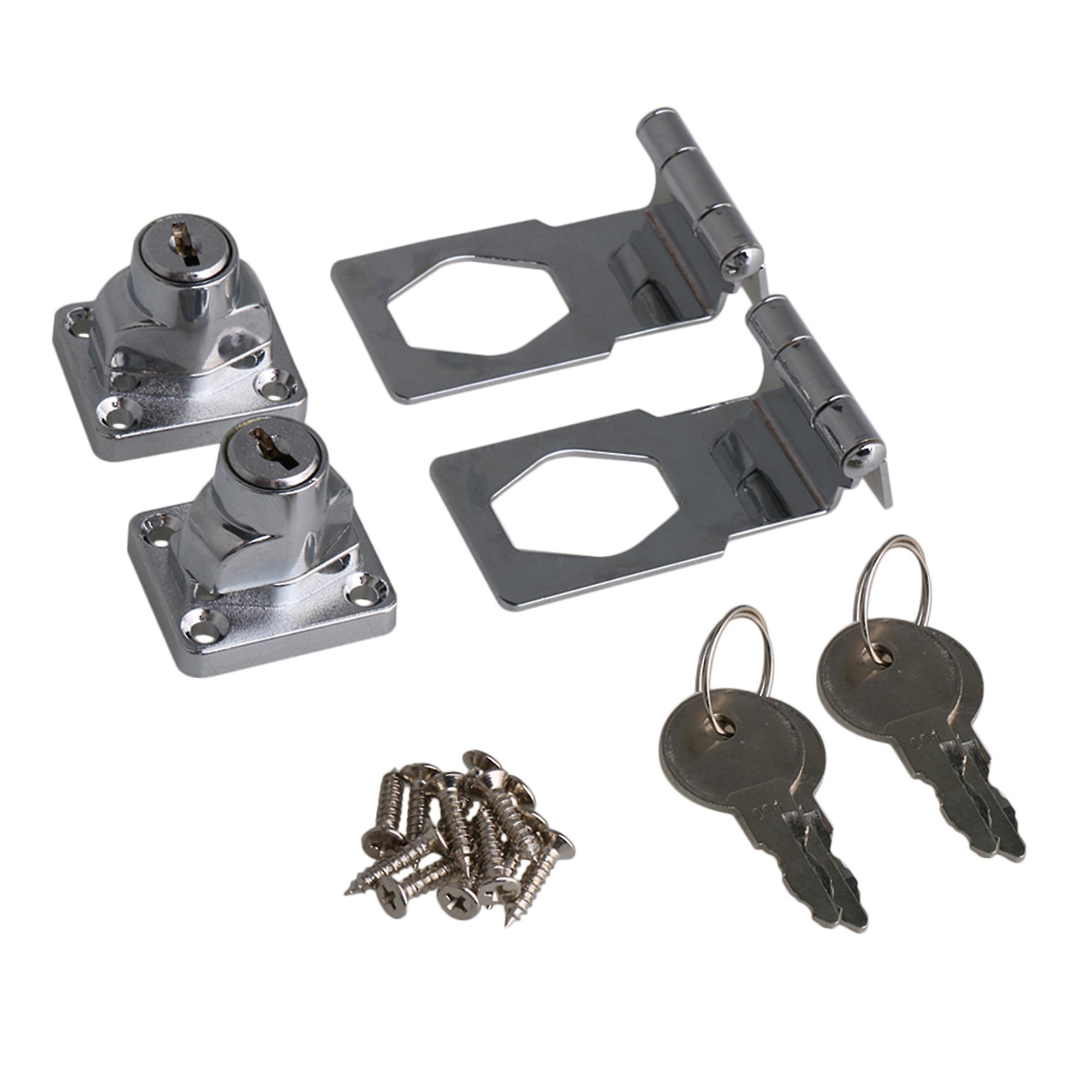2PCS 90 Degrees 3 Inch Lock with Alike Keys for Cabinet Drawer Cupboard