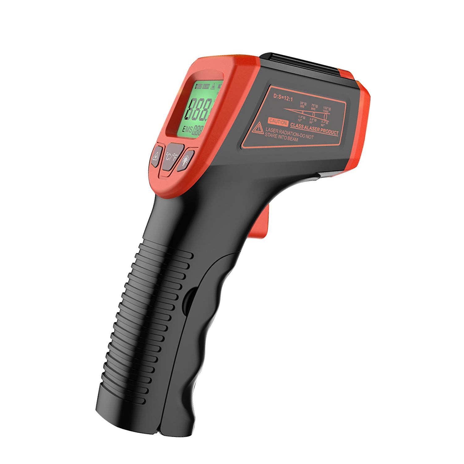Infrarot-Thermometer, berührungslose digitale Laser-Temperaturpistole -58°F bis 1112°F (-50°C bis 600°C) mit Rot