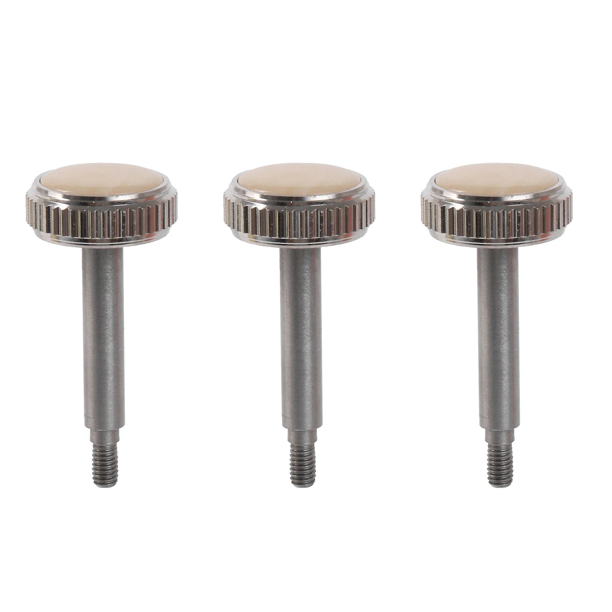 3Pcs Nickel Plated Silver Euphonium Repairing Brass Button Dia 0.84inch