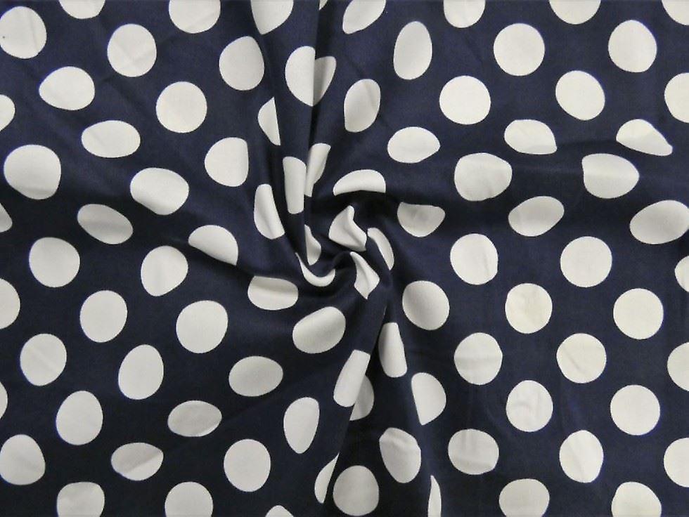 Lady McElroy Woven Stretch Cotton Sateen Fabric Navy - per metre