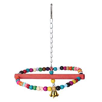 Huisdier Kleurrijke Ring Ronde Swing Stand Pole Toy Bijten met Haak voor Vogelpapegaai