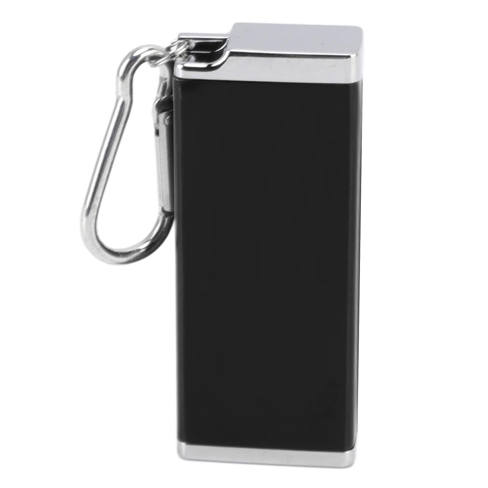 Black Aluminum Square Cigarette Case - Durable Holder for 8 Large Cigarettes