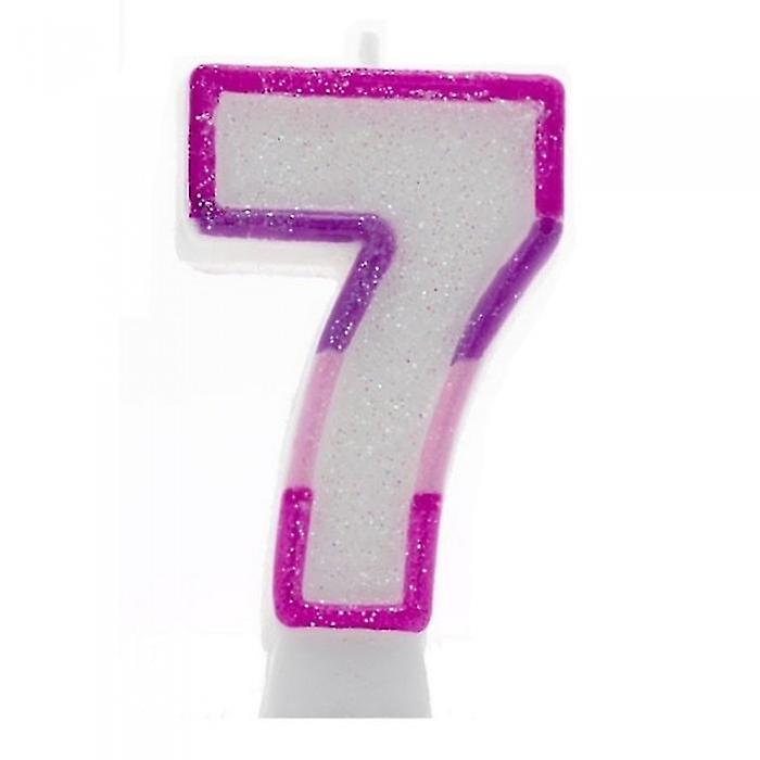 Apac Number 7 Glitter Candles (Pack of 6)