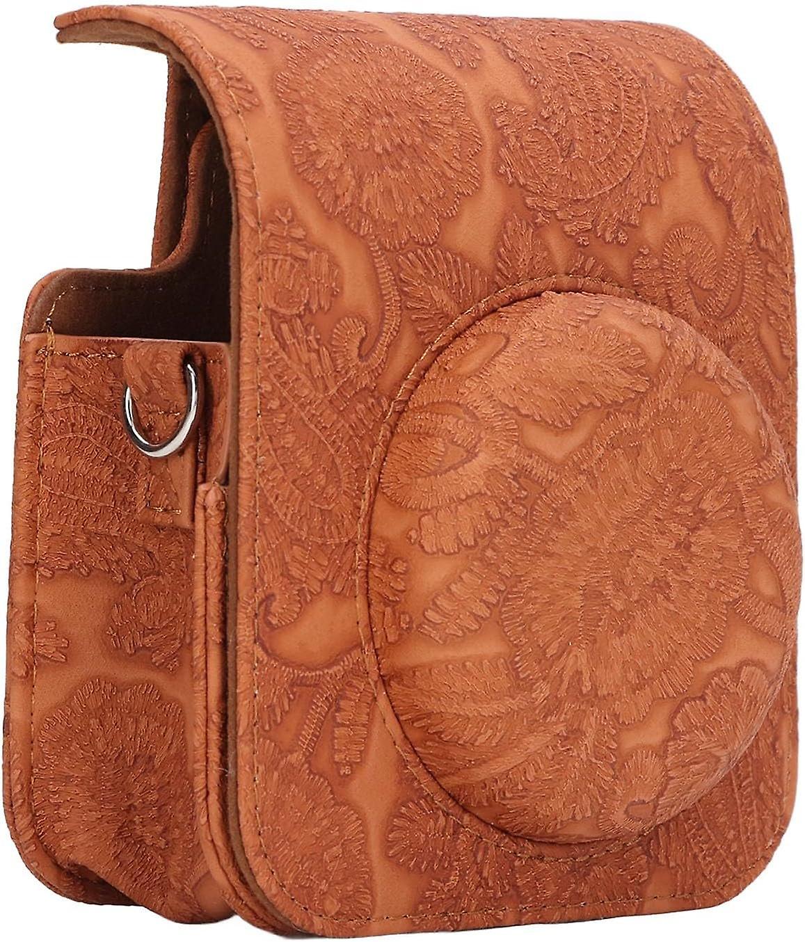 Instant Camera Protective Bag Carrying Case Vintage 3D Pattern Instant Camera Multi Functional Strap