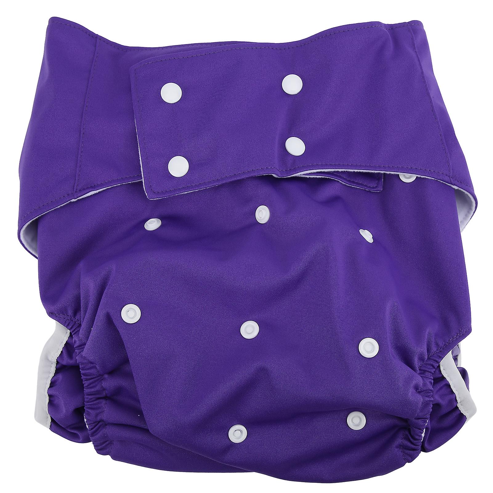 Adjustable Adult Cloth Diapers, Leak Proof, Reusable, for Elderly and Disabled People with Incontinence (Purple)