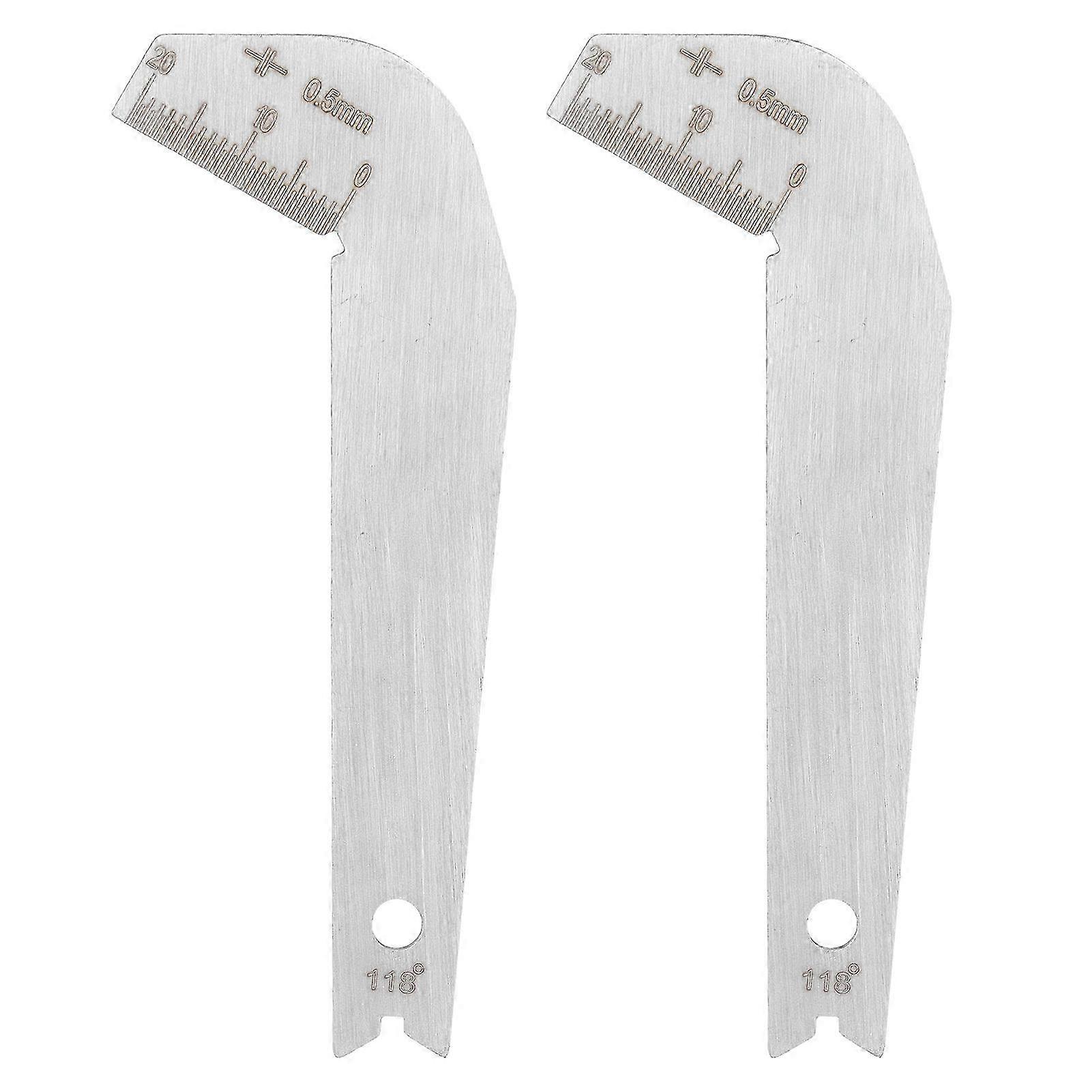 2pcs Drill Bit Angle Gauge 118 Degree Metal Blade Sharpening Inspection Tool
