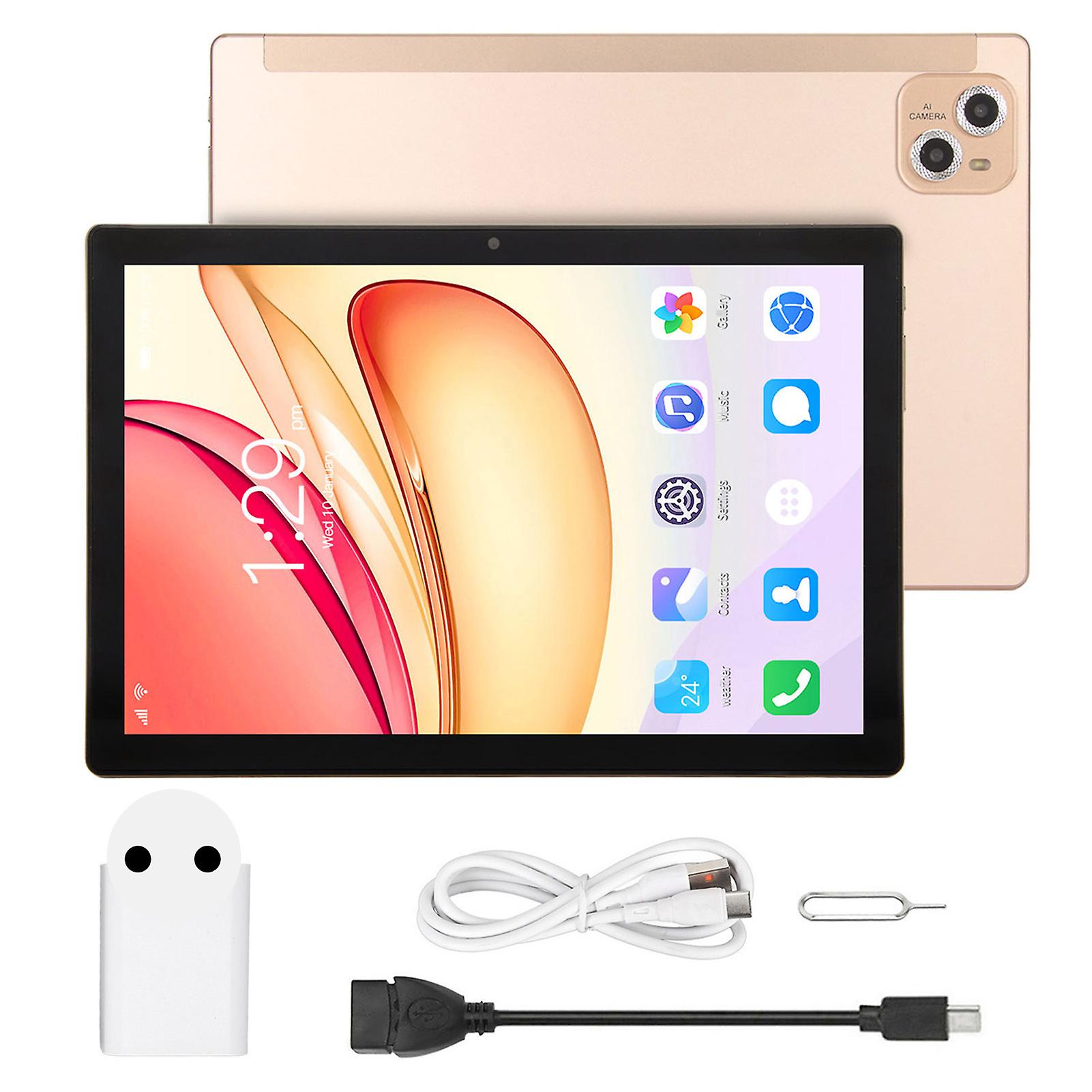 10,1-Zoll-Tablet für Android 10 6 GB 128 GB 8-Kern-CPU 5G WiFi-Unterstützung 4G-Netzwerk 8MP Front 16MP Hinten FHD Tablet EU-Stecker 100-240V