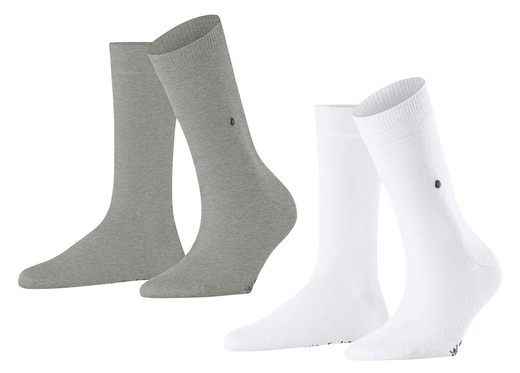 Burlington Everyday 2 Pack Socks - White/Grey