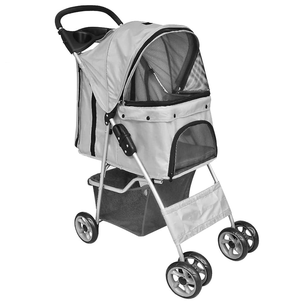 Pet Buggy Dog/Cat Folding Trolley Grey