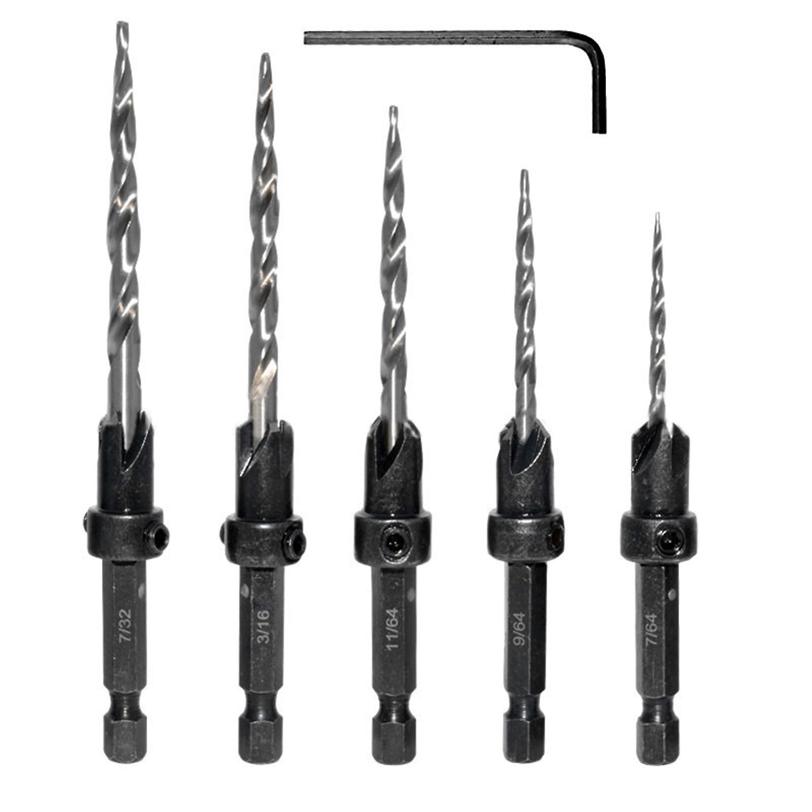 Wood Countersink Drill Bit Set Hole Cutter Screw Hole Drill Counter Sinker Drill Bit Set for Woodworking Carpentry
