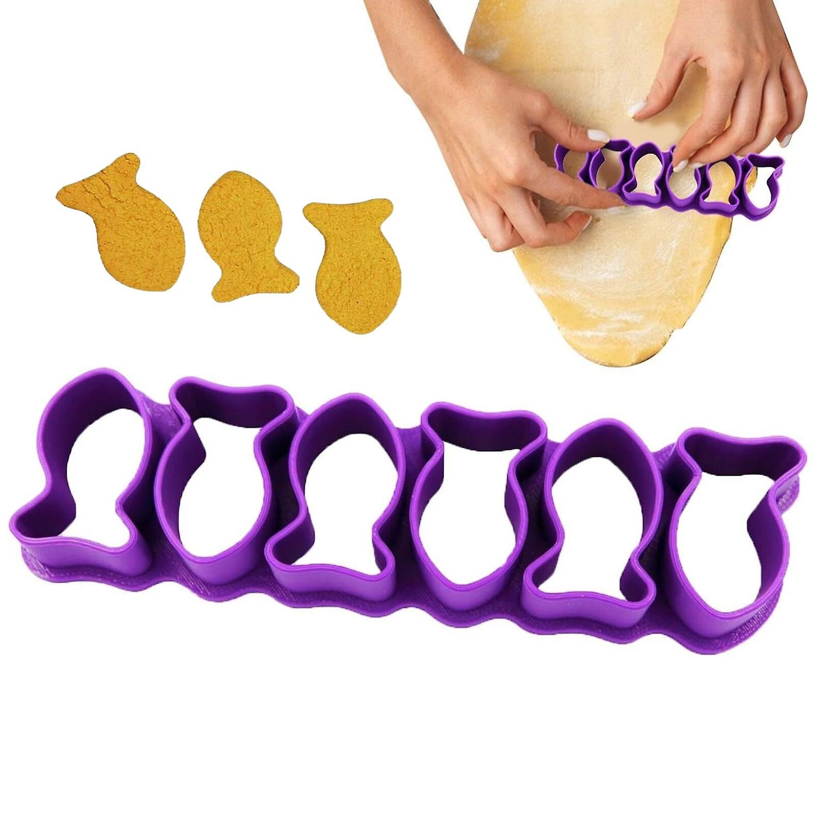 6pcs/set Mini Goldfish Cookie Cutter Set,Plas-tic Fish Shaped Treats Baking Mold