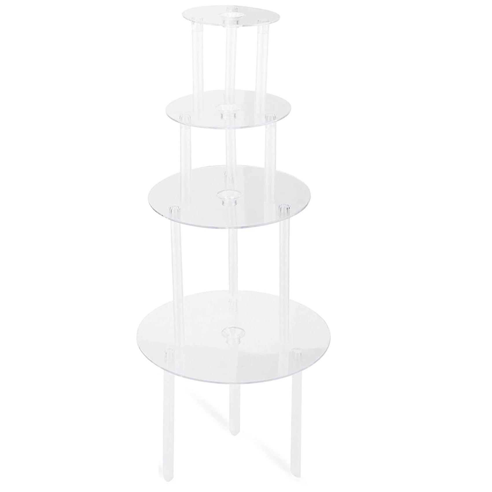 Cake Stand Cake Plate 4 supporti per torte riutilizzabili con 12 aste di tassello in plastica Supporti per torte per Multi-t-dwdz