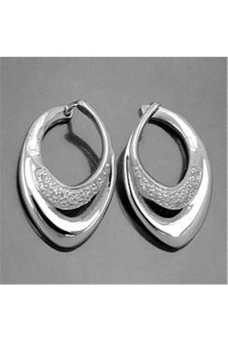 Hoop Earrings Zirconia Silver 925 - Gl93666
