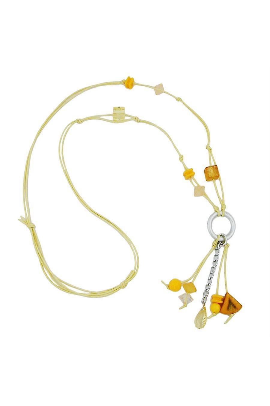 Necklace Yellow Beads 90cm - Gl02771