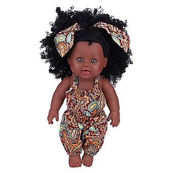Yellow Floral Jumpsuit Soft Vinyl Baby Doll - Newborn Bath & Sleep Toy
