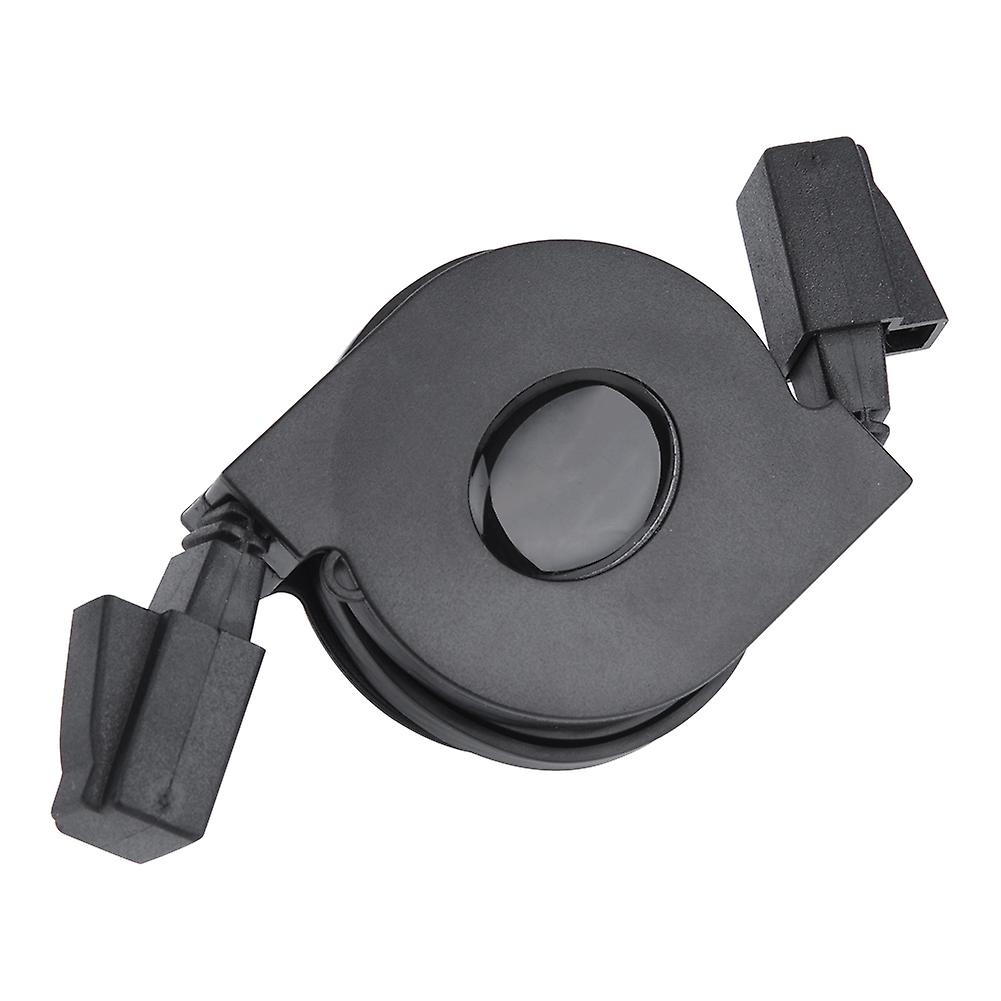 1pc New Adjustable Retractable CAT6 RJ45 Lan Network Cable Cord Black (2m)