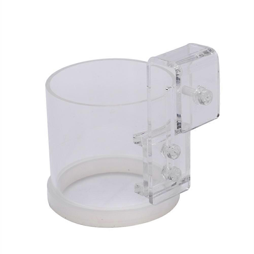 1Pc Transparent Acrylic Feeder Ring Fish Tank Floating Clear Feeding Cup with Hook