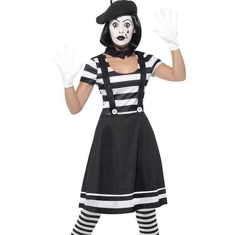 Lady Pantomime Künstler Kostüm Erwachsene Schwarz 24627m