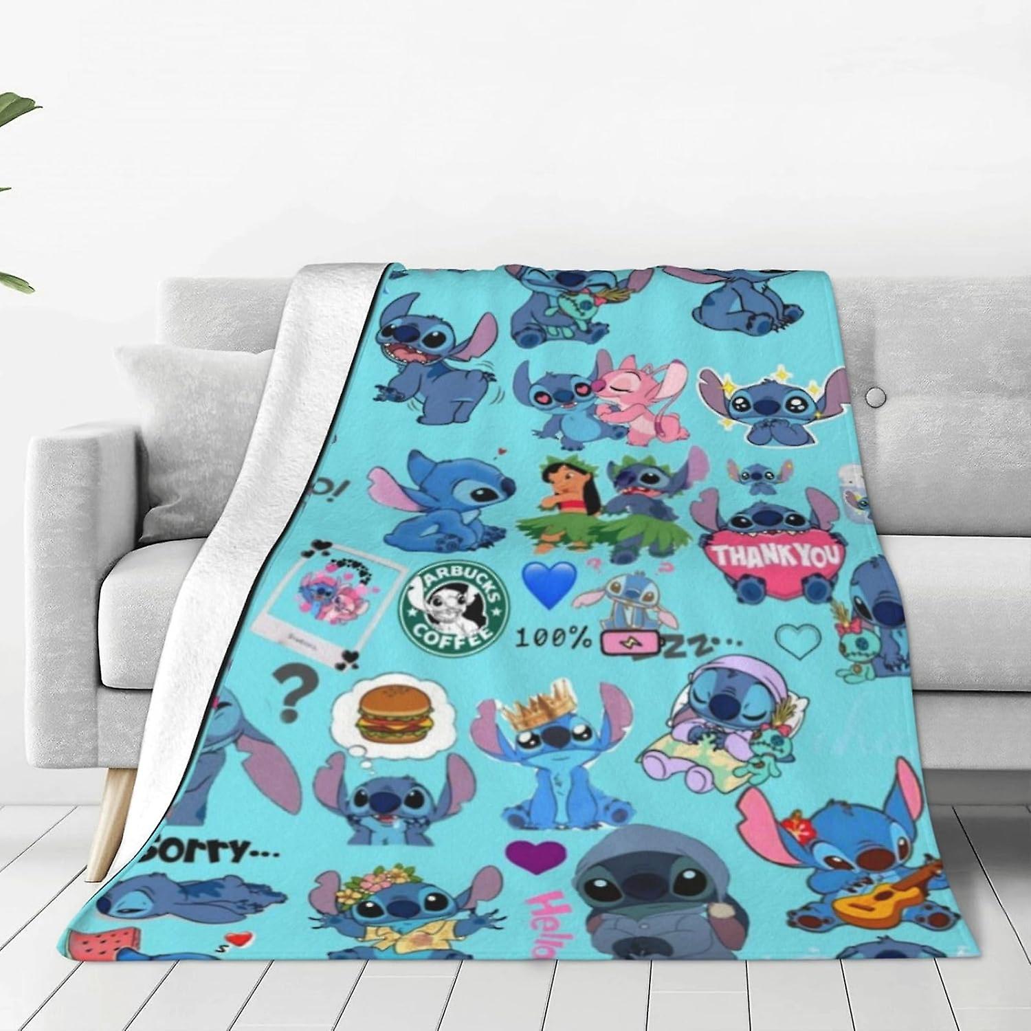 Stitch Throw Blanket Novelty Soft Anime Blanket Fashion Innovative Throw Blanket Soft and Warm Blanket for Girl Women Birthday Bedding for Stitch Fans