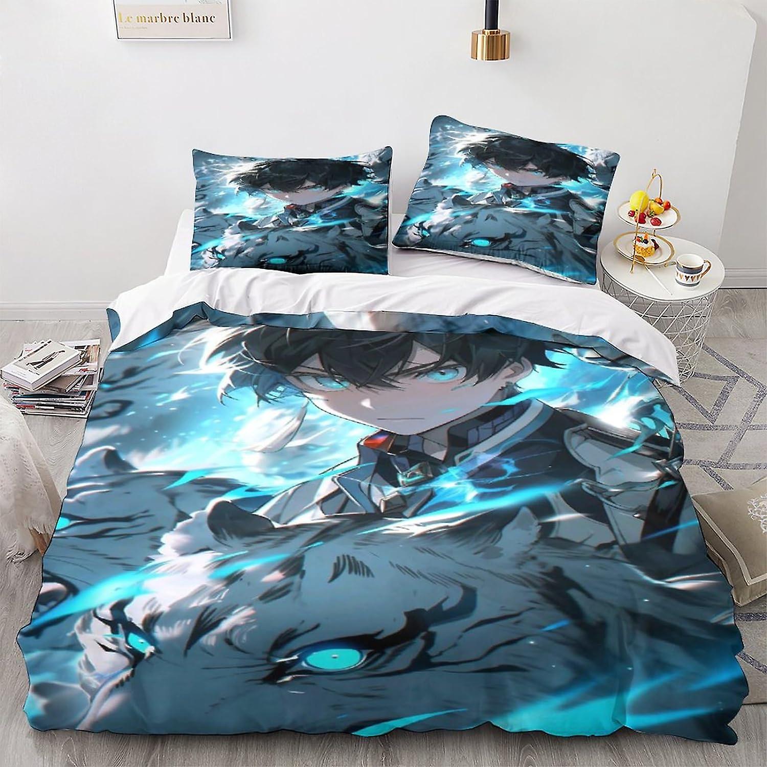 LikeEj Animes Och Mangas Sängkläder Anime Påslakan 3D Fantasy Tryck Sängkläder Täcke Täcke För Tonåringar Mikrofiber 3-delat Täcke Dekorerad Dubbel