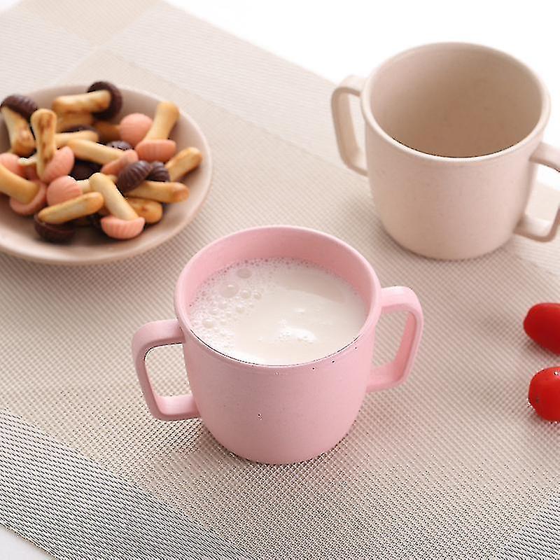Two Handled Mug Solid Color Drinking Cup Milk Coffee Cup Tableware For Home, Easy To Use(1pc, Beige)