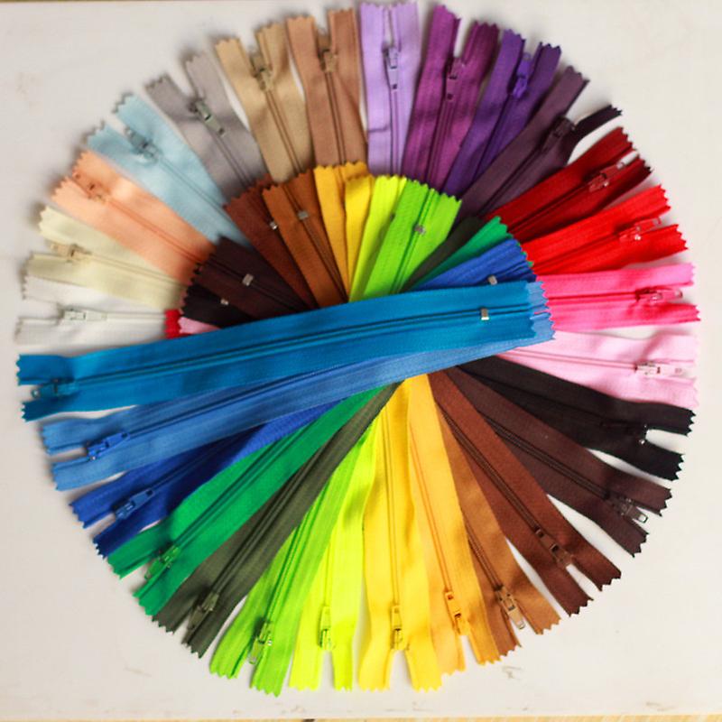 Zippers 50pcs 8.85Inches*1Inches Mixed Nylon Coil Zippers Random
