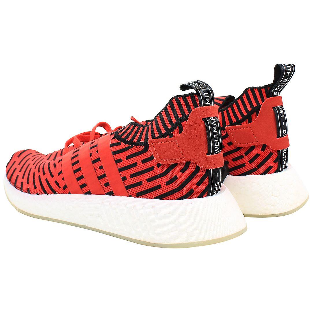 Adidas NMD_R2 Primeknit Lace-Up Red Synthetic Mens Running