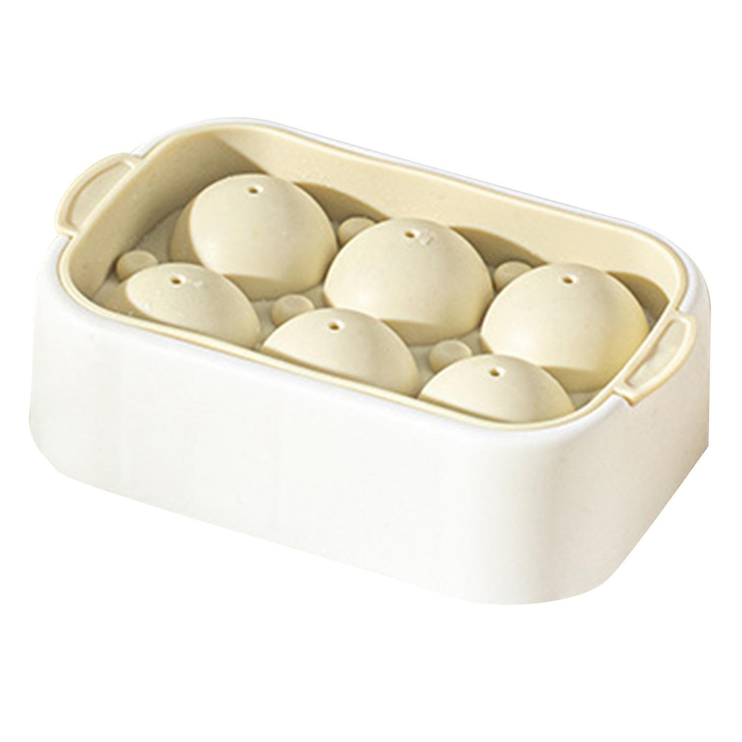 Ice Cube Mold Easily Demold Full Ball with Lid 6 Grids Storage Bin Ice Cube Maker Tray Coffee Shop S