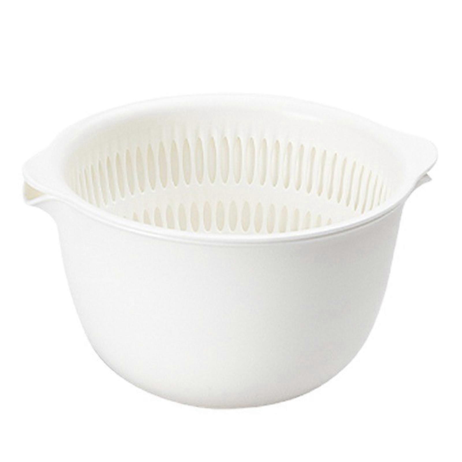 Double Layer Vegetable Washbasin Plastic Strainer Vegetable Basket for Kitchen Living Room