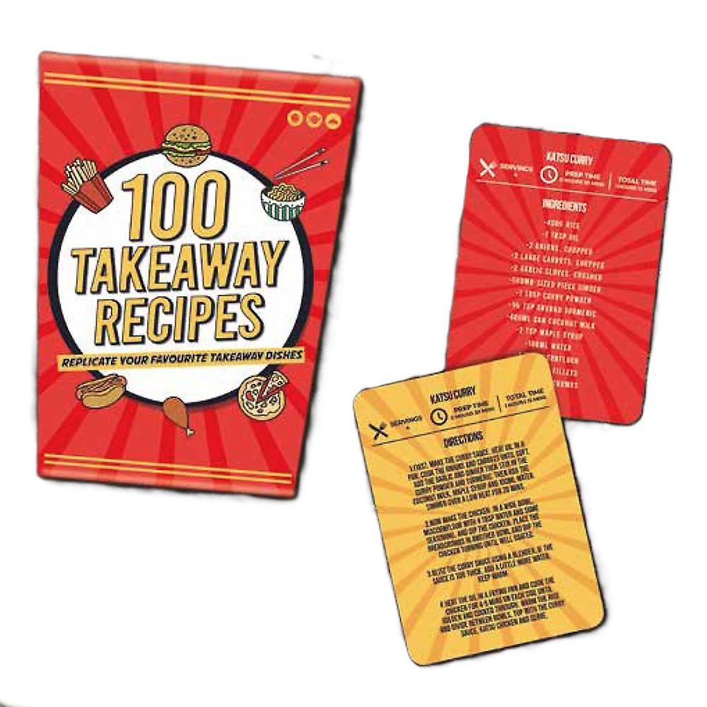 High Quality 100 Takeaway Recipe Cards Game with Cooking Dish Guide