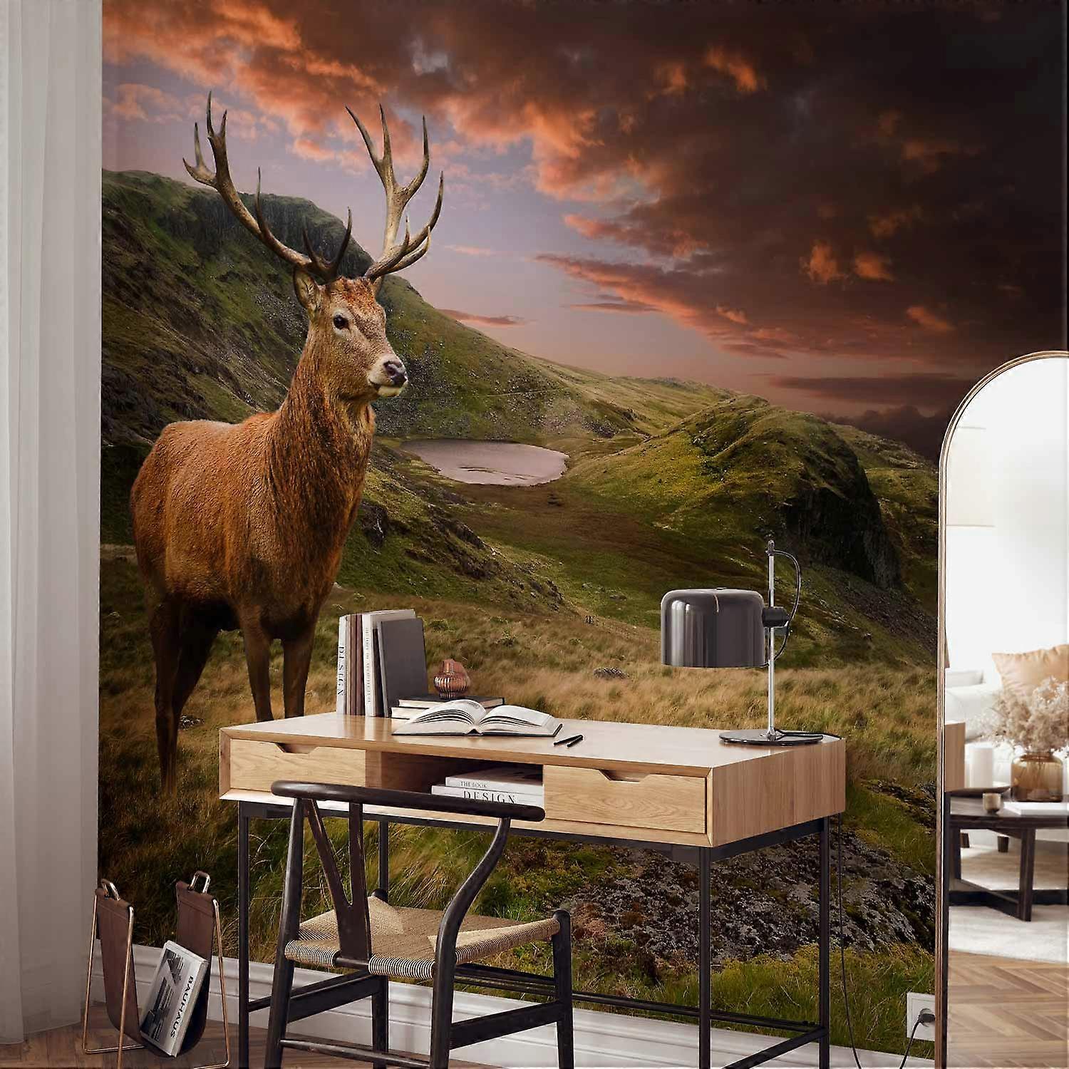 Self-adhesive Wall Mural - Deer on Hill