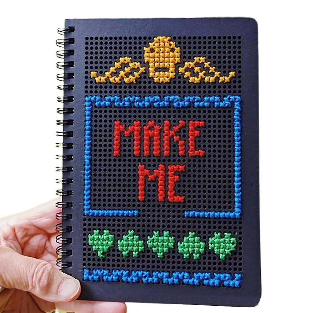 DIY Cross Stitched Notebook Diary Drawing Pad with Tools for Adult Student