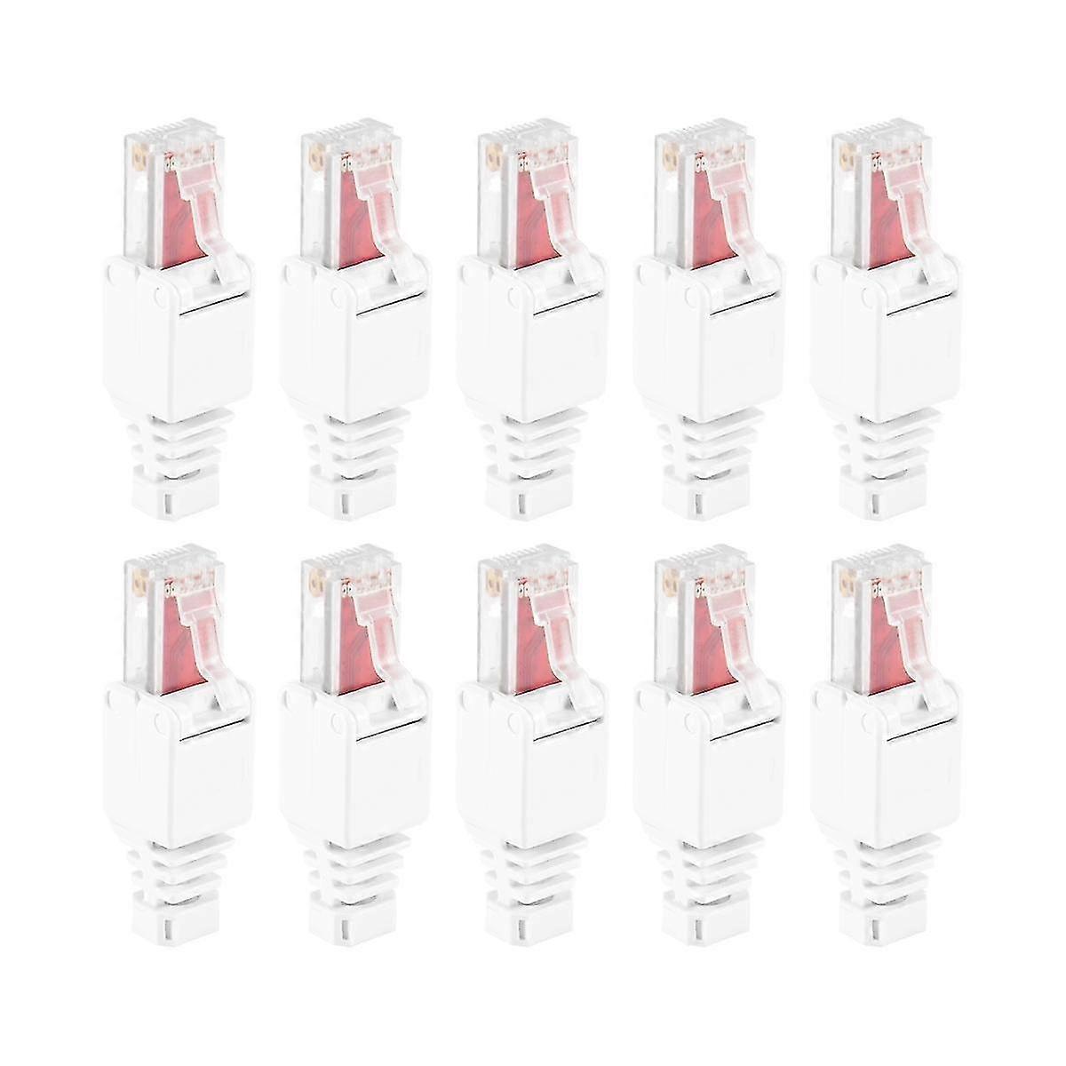 10 x Network Connectors Tool-Free RJ45 CAT6 LAN UTP Cable Plug Without Tools Cat5 Cat7 Installation Cable Patch Cable