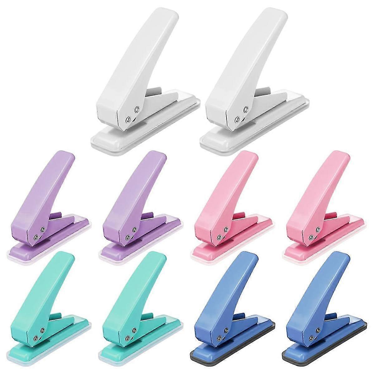 10 Pcs Single Hole Punch with Lock 1 Hole Paper Hole Punch 20 Sheet Capacity Handheld Paper Puncher with Anti Skid Base