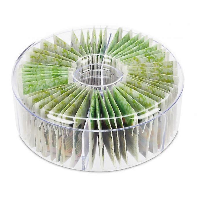 Boîte à thé ronde transparente à 6 compartiments