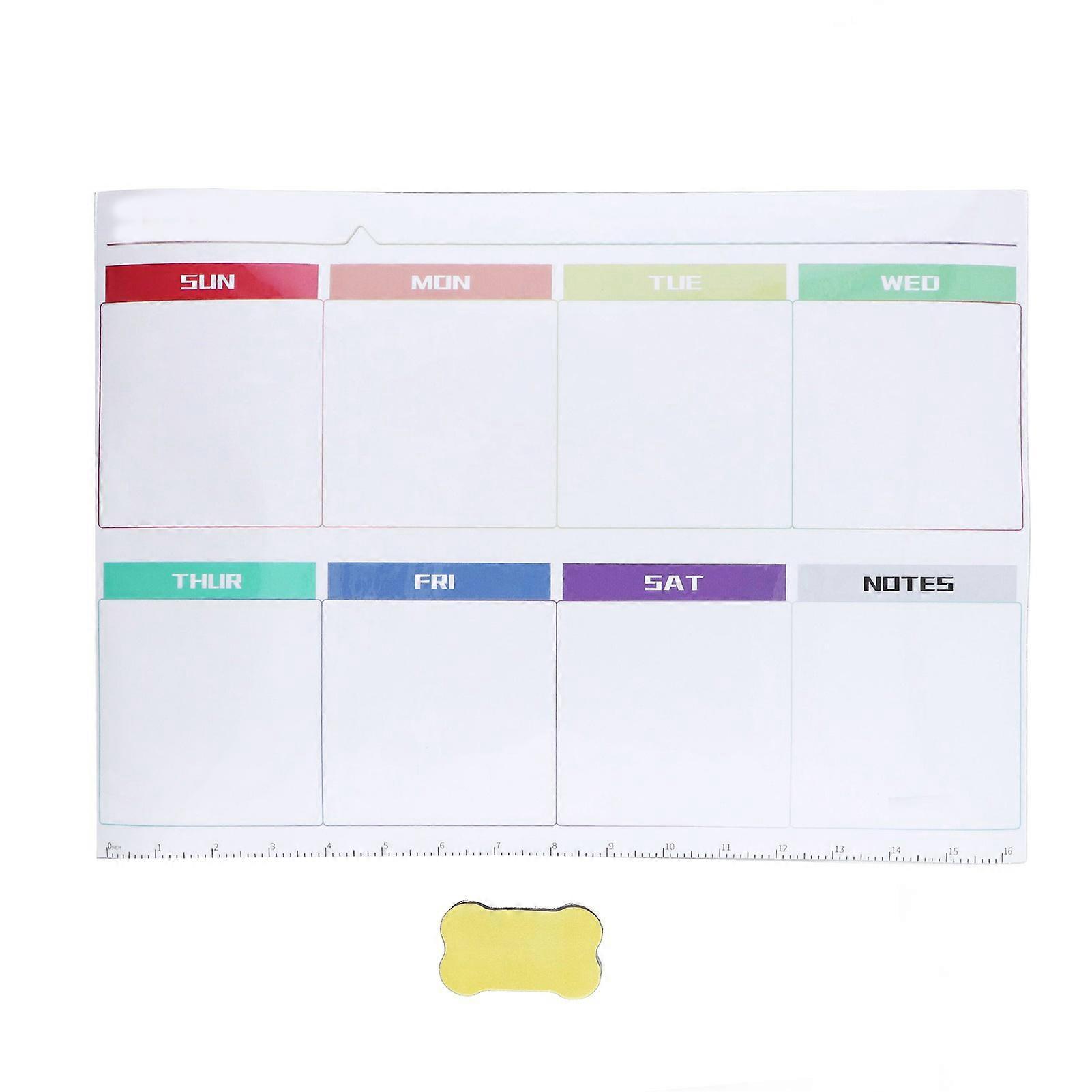 Weekly Calendar Self Adhesive Reusable Weekly Dry Erase Board Paste With Eraser For Home Wall Fridge