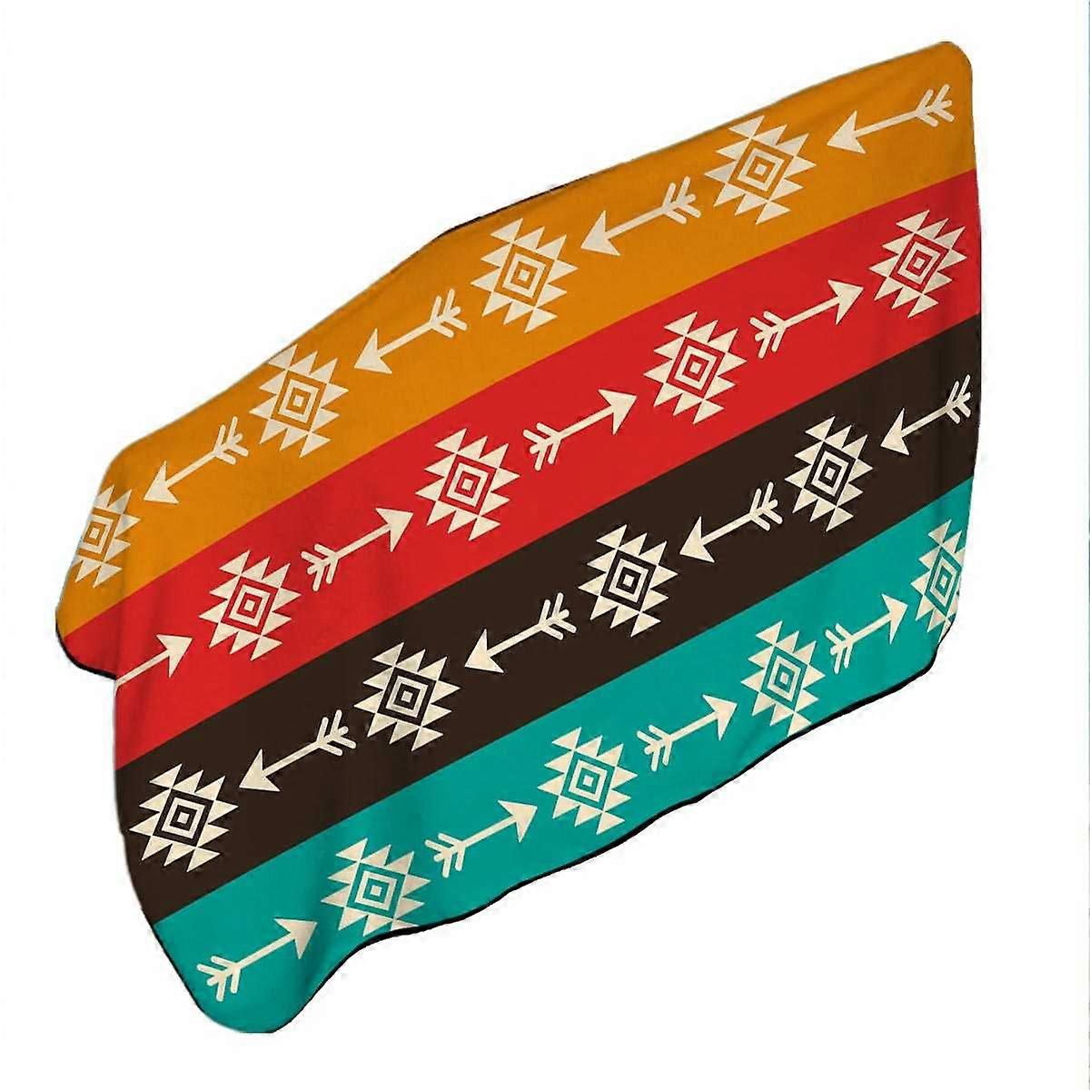 Multi Colored Aztec Pattern Microfiber Beach Towel