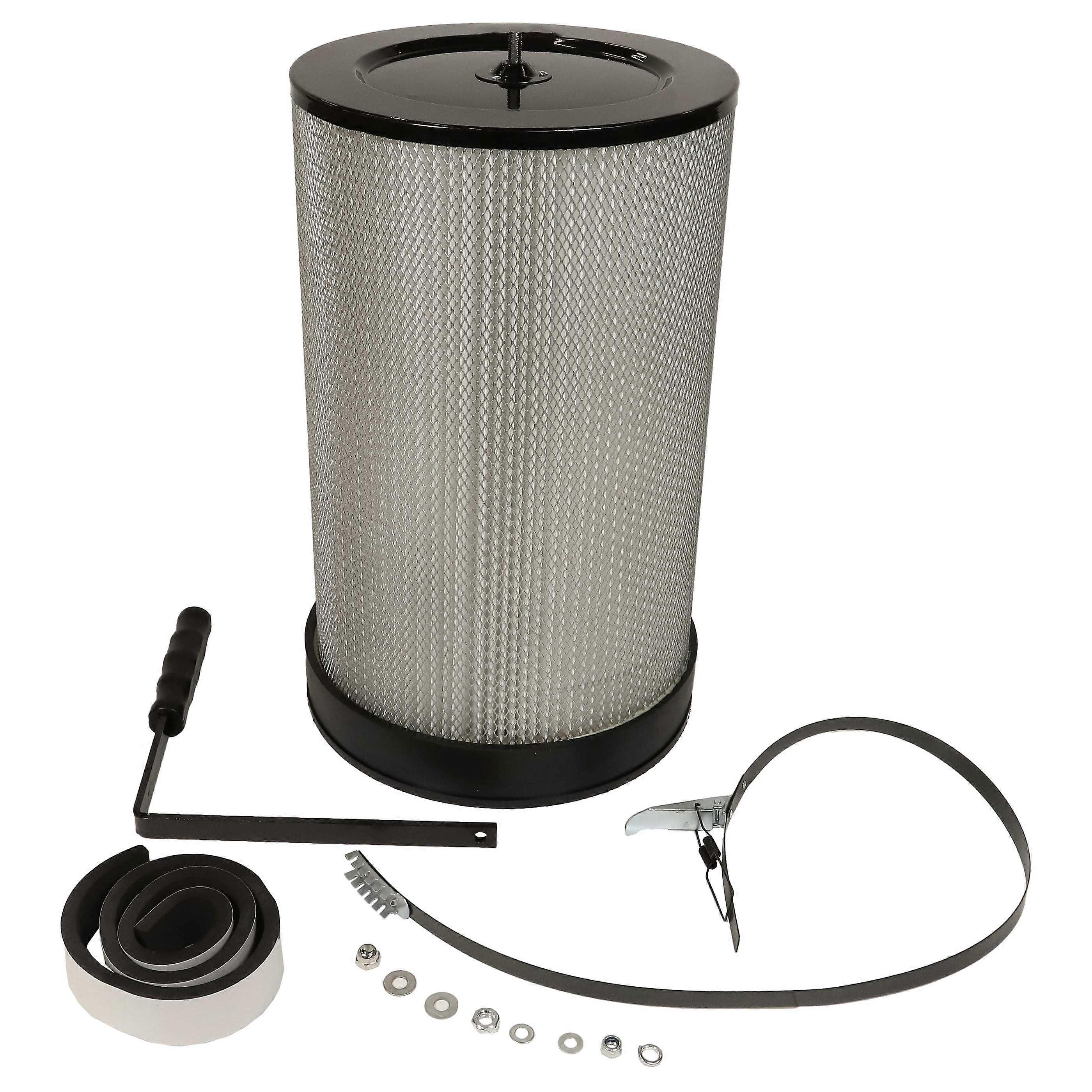 vhbw Filtre à poussières fines compatible avec le système d’aspiration Scheppach HD12 - Cartouche filtrante à poussières fines avec brosse de nettoyage