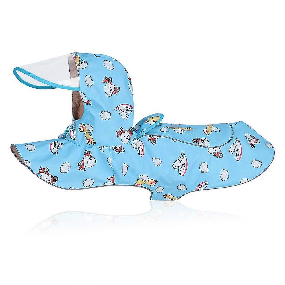 Reflective Dog Raincoat with Adjustable Hooded and Hook & Loop, Lightweight Rain Poncho Pattern Dog Jacket