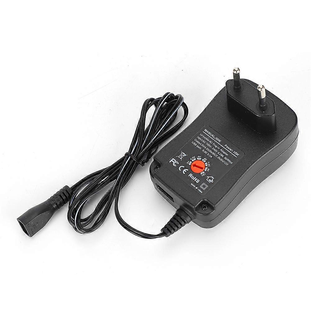 30W Power Supply Adapter Adjustable Voltage 3-12V with 9Pcs DC Connector 2.1A Output 100-240VEU Plug