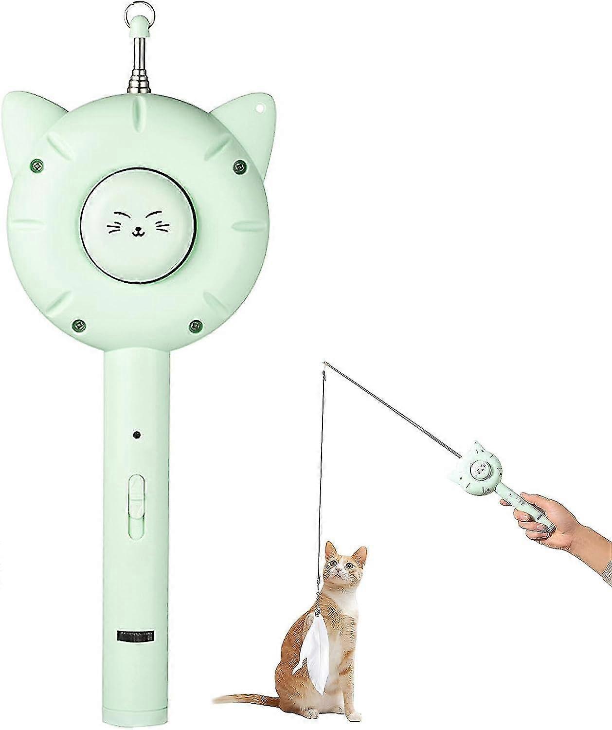 Interactive Cat Toys, Multi-function Cat Toy Handy Comb, Patterns, Retractable Cat-teasing Wand With Cat Brush