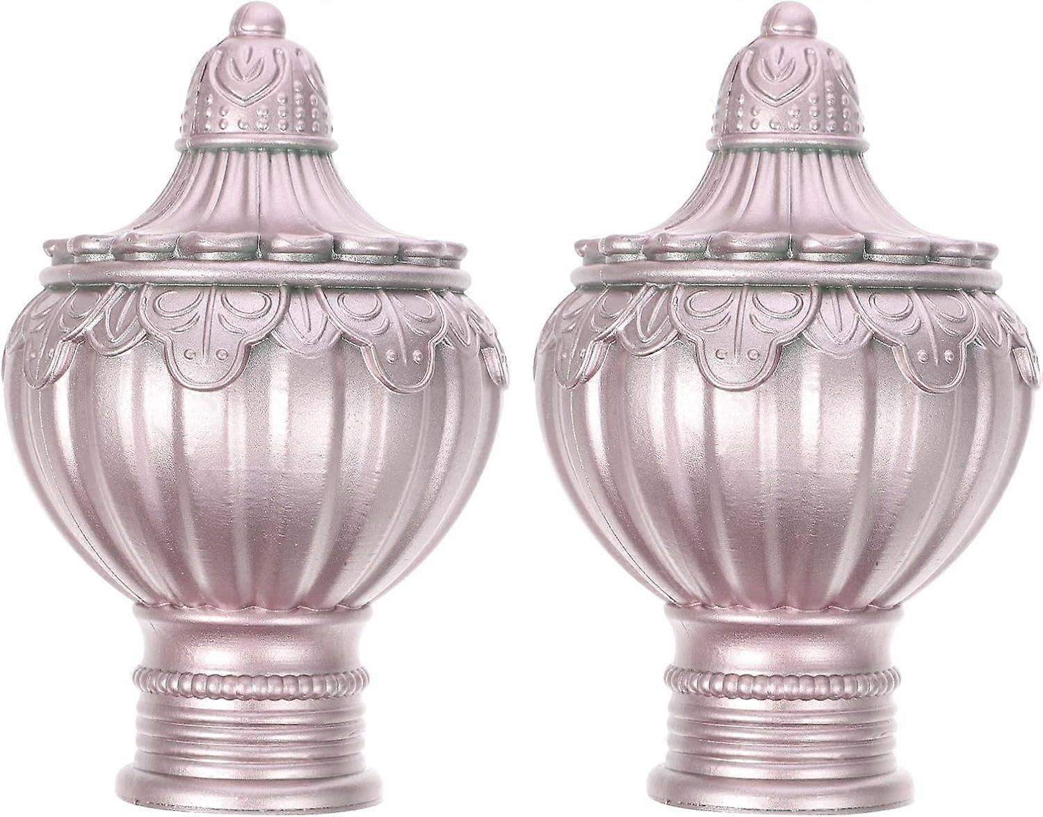 2 Pcs Window Curtain Rod End Multi-thread Design Drapery Pole Drape Rod Head Cap Finials Fit for Home,28mm