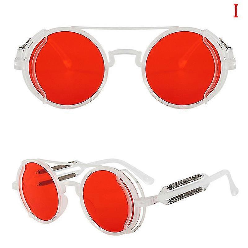 1 db Punk Steampunk napszemüveg Retro férfi kerek punk szemüveg női uv400 napszemüveg-YuJia